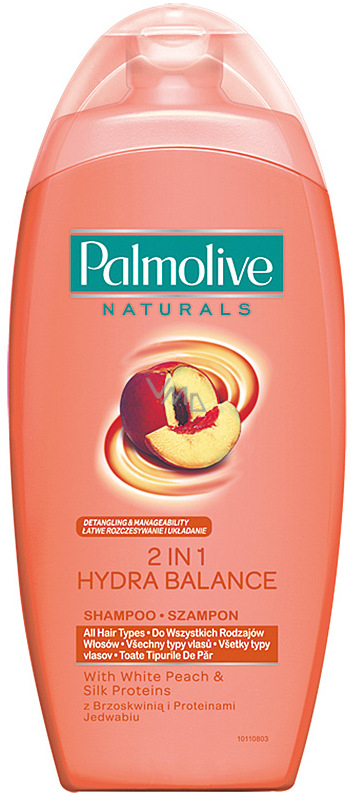 Palmolive Naturals Peach & Silk 2in1 shampoo for all hair types 400 ml -  VMD parfumerie - drogerie