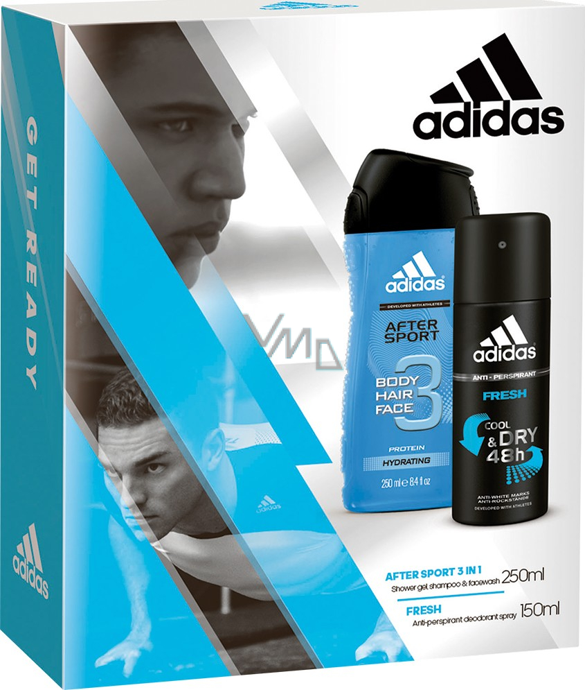 Extremisten cilinder adopteren Adidas After Sport Fresh 3 in 1 shower gel for men 250 ml + Fresh  antiperspirant deodorant spray 150 ml, cosmetic set - VMD parfumerie -  drogerie