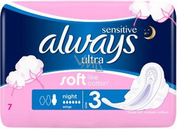 Always Sensitive Ultra Night sanitary pads with wings 7 pieces - VMD  parfumerie - drogerie