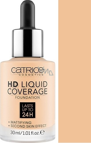 Foundation Liquid HD Coverage Waterproof 10 Light Beige, 30 ml