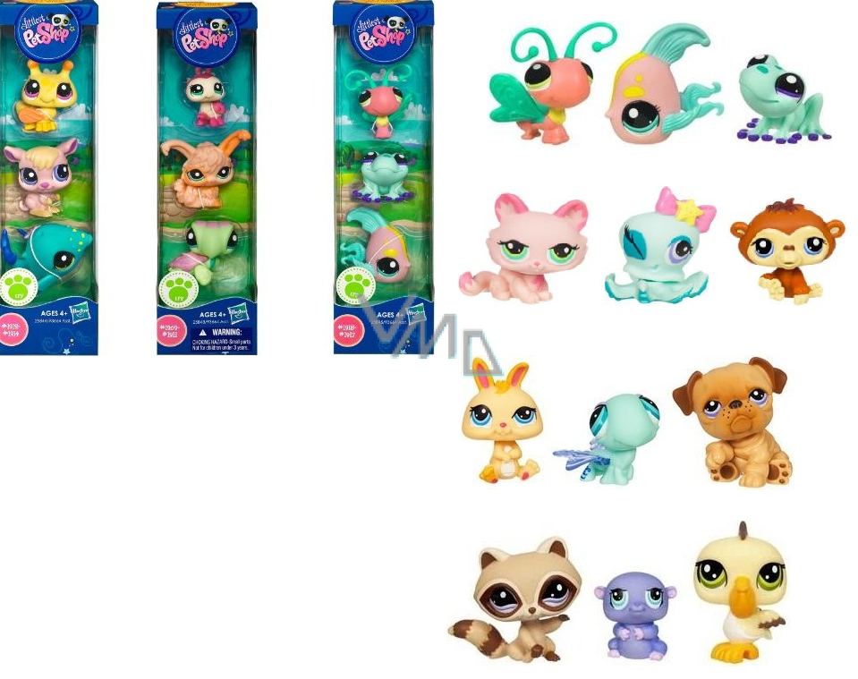 EP Line Littlest Pet Shop animal figurine 3 pieces different types recommended age 4 VMD parfumerie drogerie