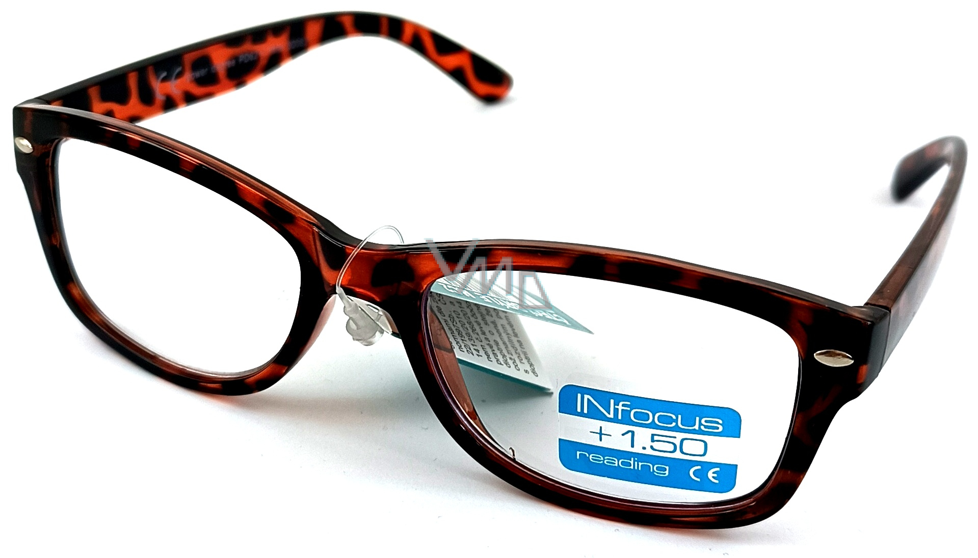 Berkeley Reading dioptric glasses 1.5 plastic orange brown black spots 1 piece R4007 15 INfocus VMD parfumerie drogerie