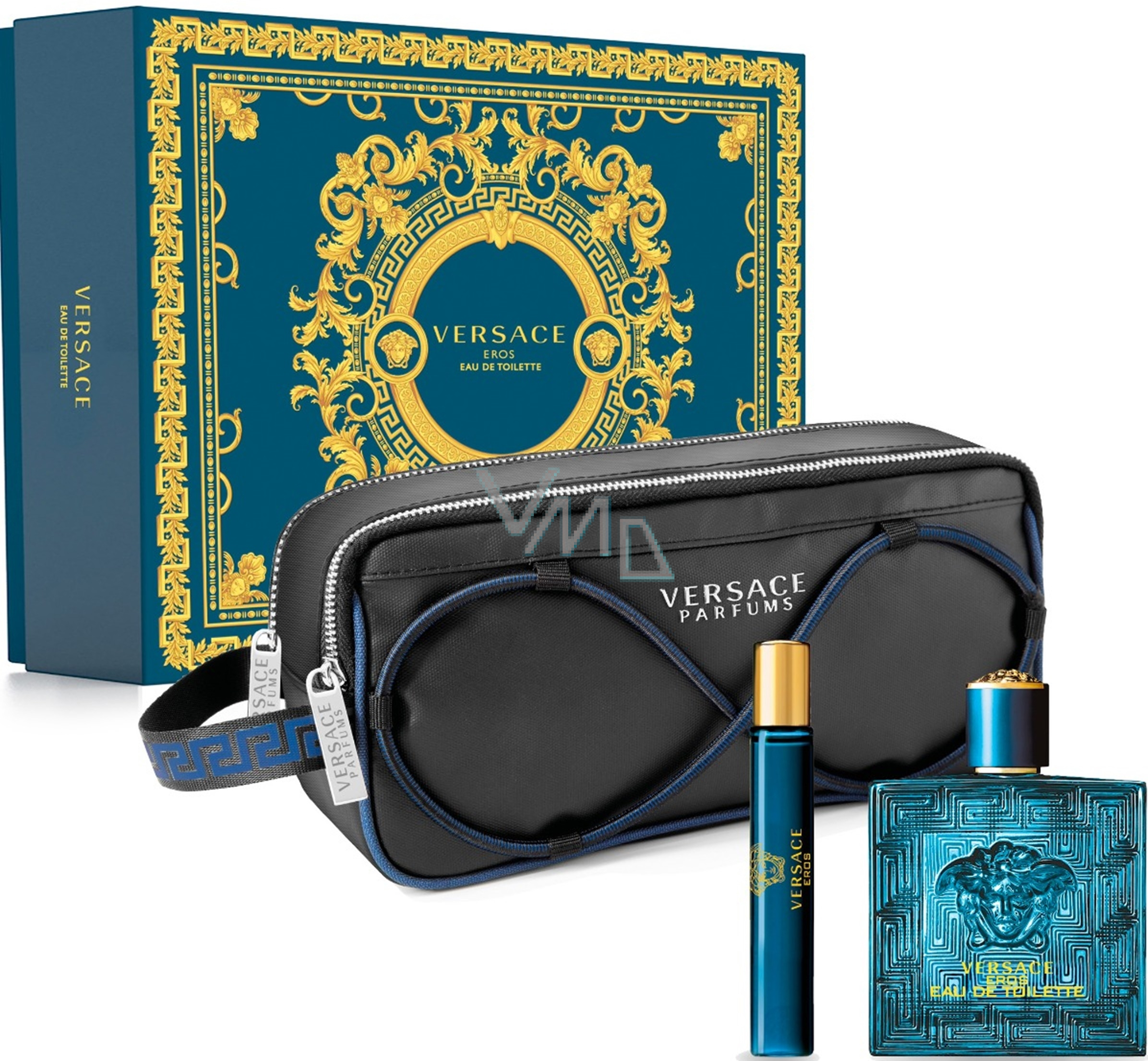 Versace Eros pour Homme Eau de Toilette 100 ml + Eau de Toilette 10 ml +  cosmetic bag, gift set for men - VMD parfumerie - drogerie