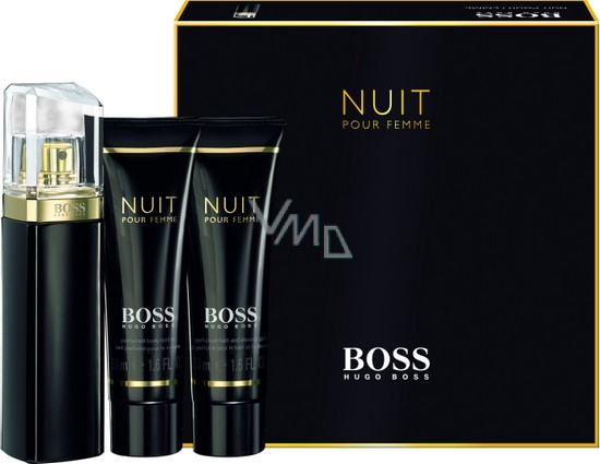 Hugo Boss Nuit pour Femme perfumed water for women 50 ml body lotion 50 ml shower gel 50 ml gift set VMD parfumerie drogerie