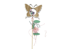 Spring wooden pick 10 cm + skewer butterfly