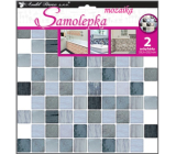 Wall sticker plastic mosaic, imitation tiles, gray 2 sheets 25.5 x 25.5 cm