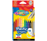 Colorino Silky 3in1 wax crayons with plastic handle 12 colors