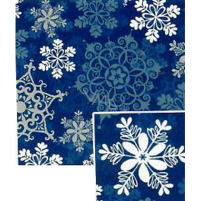 Nekupto Christmas gift wrapping paper 70 x 500 cm Blue white, blue, silver flakes