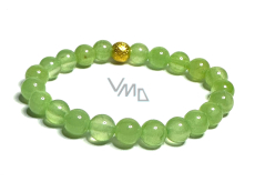 Calcite green bracelet elastic natural stone, ball 8 mm / 16-17 cm, intuition stone