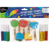 Kidea Set of foam stamps with colours 11 pieces