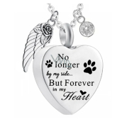 Commemorative urn pendant, Heart 3in1 waterproof, Stainless steel 20 x 25 mm + chain 50 cm