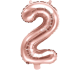 Ditipo Inflatable foil balloon number 2 pink gold 35 cm 1 piece