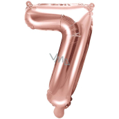 Ditipo Inflatable foil balloon number 7 pink gold 35 cm 1 piece