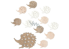 Wooden hedgehog 4 cm 12 pieces assorted colors