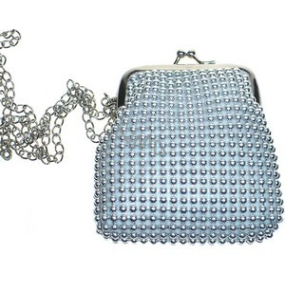 Rexona Handbag silver with beads small 11 x 9 x 2,5 cm