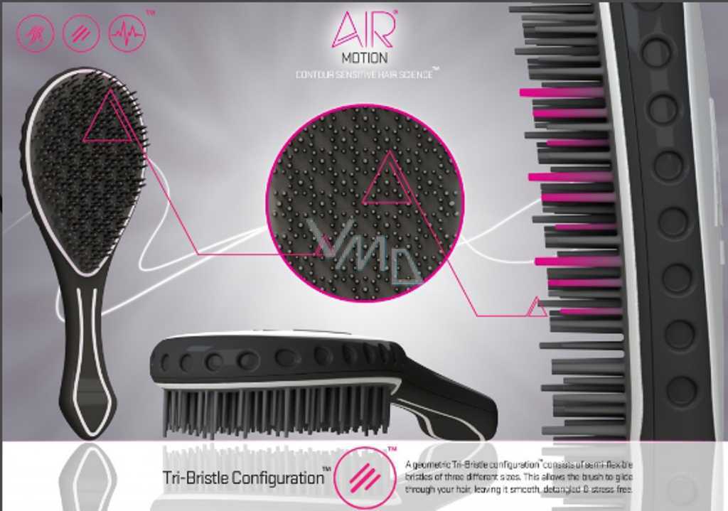 Air motion outlet hairbrush