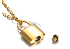 Commemorative urn pendant, Gold waterproof lock, Stainless steel 15 x 26 cm