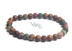 Jasper Picasso bracelet elastic natural stone, ball 6 mm / 16 - 17 cm, stone of positive energy