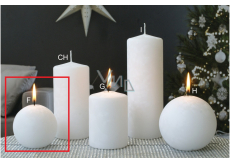 Lima Ice candle white ball 80 mm 1 piece