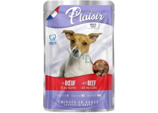 Plaisir Dog beef chunks with vegetables complete food for adult dogs pouch 100 g