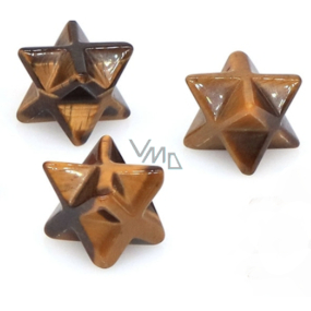 Tiger eye merkaba hmatka natural stone 13 mm, stone of sun and earth, brings luck and wealth