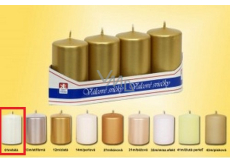 Lima Smooth Metallic White Candle Cylinder 40 x 70 mm 4 pieces