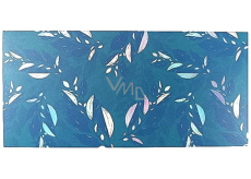 Albi Greeting Card Envelope - Money Envelope Wallpaper Leaves on Blue 9 x 19 cm