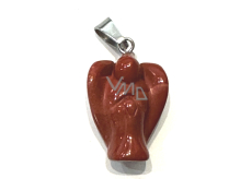 Jasper red Guardian Angel, pendant natural stone hand cut 2 - 2,2 cm, full care stone