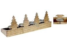 Emocio Candle holder with trees wood, metal for 4 candles 50 x 18 cm