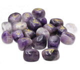 Amethyst Rune Alphabet Natural Stone, 10 - 30 mm 25 pieces