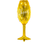 Ditipo Balloon foil inflatable glass Cheers gold 80 cm