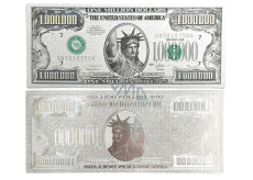 Talisman silver-plated dollar note 1 000 000 USD