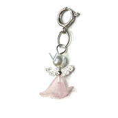 Angel dancing pendant with wings pink skirt 14 x 24 mm 1 piece