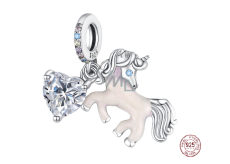 Charm Sterling silver 925 Unicorn 2in1, animal bracelet pendant