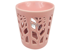 Pink porcelain aroma lamp 13 cm