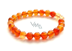 Carnelian bracelet elastic natural stone, 8 mm bead / 16 - 17 cm, Teaches us here and now