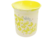 Porcelain aroma lamp with yellow butterflies 11 cm