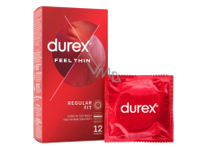 Durex Feel Thin Regular Fit Extra Thin Latex Condoms, regular lubrication, nominal width: 56 mm 12 pcs