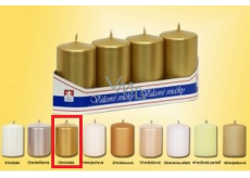 Lima Smooth Metallic Gold Candle Cylinder 40 x 70 mm 4 pieces