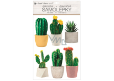 Plastic 3D cactus wall stickers 29 x 49 cm