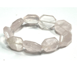 Rose quartz bracelet, elastic natural stone, 16 - 17 cm, stone of love