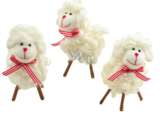 Sheep made of wool with a red bow 10 cm 1 piece