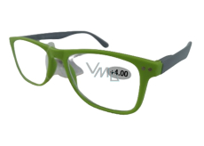 Berkeley Reading dioptric glasses +4 plastic green, grey side frames 1 piece MC2268