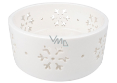 Porcelain Snowflake Candle Holder White 5 cm