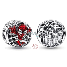 Red Spiderman Spider Man Sterling Silver Bead Charm