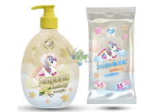 Setablu Vaniglia Unicorn liquid soap for children 500 ml + wet wipes 15 pieces, cosmetic set