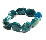 Apatite bracelet elastic natural stone 19 x 15 x 7 mm / 16 - 17 cm, stone of realization