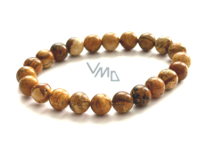 Picture Jasper elastic bracelet natural stone, 8 mm bead / 16 - 17 cm, stone of positive energy