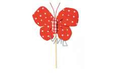 Butterfly fabric recess 8 cm + polka dot skewers