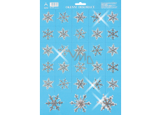 Arch Christmas sticker, window film without adhesive Small snowflakes with glitters 35 x 25 cm